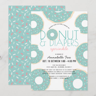 Invitación Donut & Diapers Impulsión de tinta rociada por Bab
