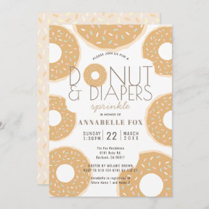 Invitación Donut & Diapers rocian caramel Baby Shower
