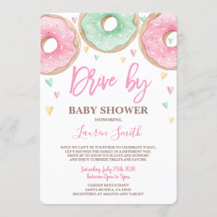 Invitación Donut Drive de Baby Shower chica