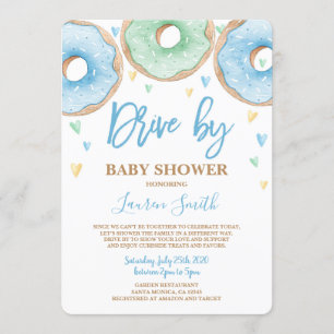Invitación Donut Drive de un niño de Baby Shower