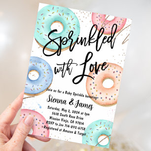 Invitación Donut Espolvorea Baby Shower, Espolvoreada De Amor