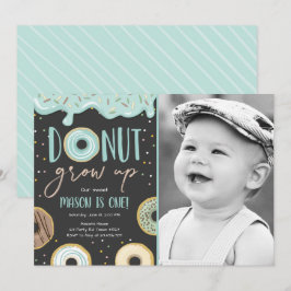 Invitación Donut Grove Blue Pastel Boy Primer Cumpleaños