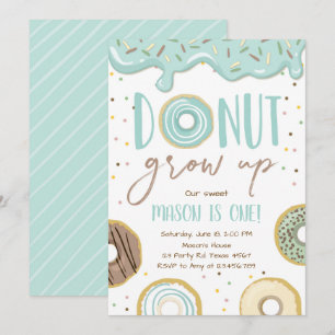 Invitación Donut Grove la fiesta de cumpleaños de Blue Boy