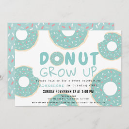 Invitación Donut Grove Turquoise Blue Boy 1er cumpleaños