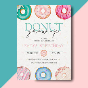 Invitación Donut Grow Up 1º cumpleaños