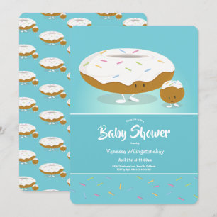 Invitación Donut Hole Sprinkles Cul Blue Baby Shower