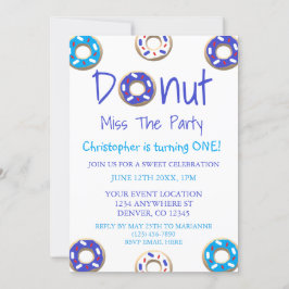 Invitación Donut Miss El Fiesta Primer Cumpleaños