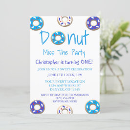Invitación Donut Miss El Fiesta Primer Cumpleaños