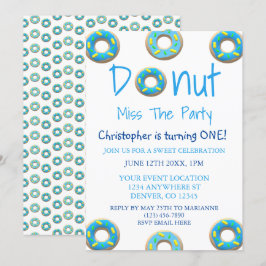 Invitación Donut Miss El Fiesta Primer Cumpleaños