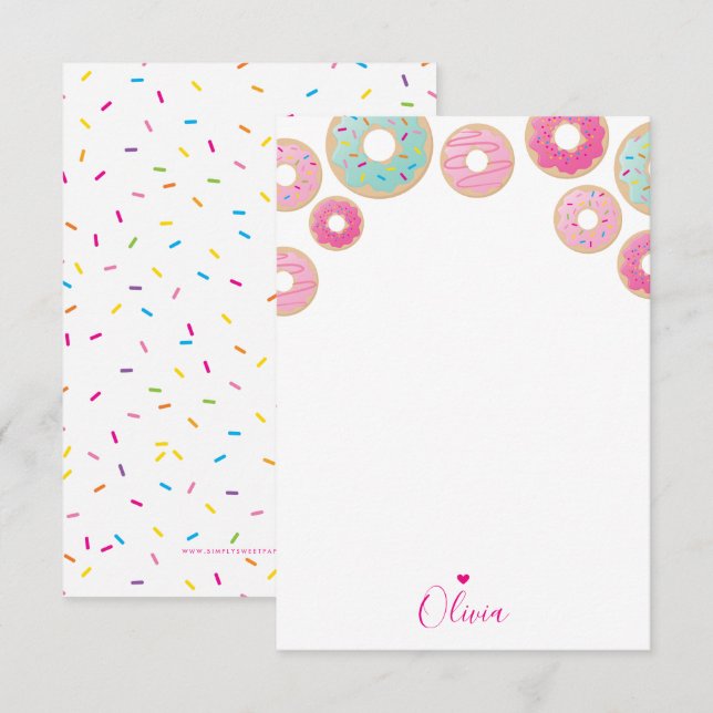 Invitación DONUT NOTE PAPER lindo maestro colorido gracias (Anverso / Reverso)