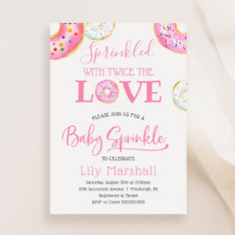 Invitación Donut rociado con dos veces el gemelo de amor