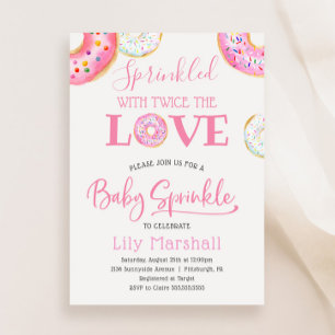 Invitación Donut rociado con dos veces el gemelo de amor