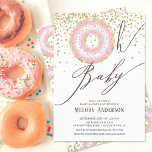 Invitación Donut rosado Oh Baby Girls Baby Shower<br><div class="desc">El diseño moderno de la ducha Oh Baby incluye un donut rosa con un purpurina dorado y una letra de escritura moderna. Invitamos a nuestros huéspedes a ver la parte de atrás de la coordinación para un toque especial.</div>