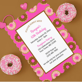 Invitación Donut Sprinkles Pink Birday