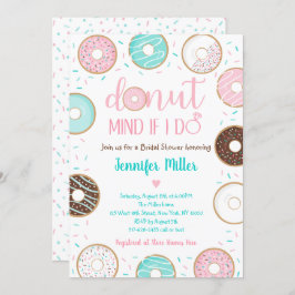 Invitación Donut Sprinkles Pink Blue Bridal Shower Brunch