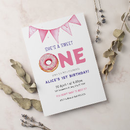 Invitación Donut Sweet One Birthday Party Donut 1er cumpleaño