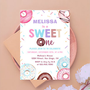 Invitación Donut Sweet One Birthday Party Donut 1er cumpleaño