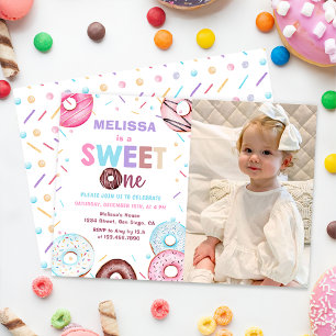 Invitación Donut Sweet One Donut 1er cumpleaños foto Fiesta