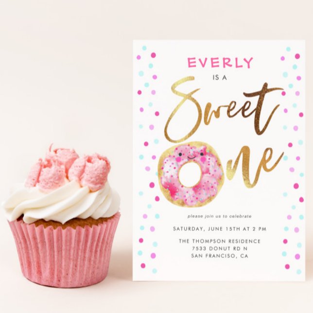Invitación Donut Sweet One First Birthday Fiesta (Subido por el creador)