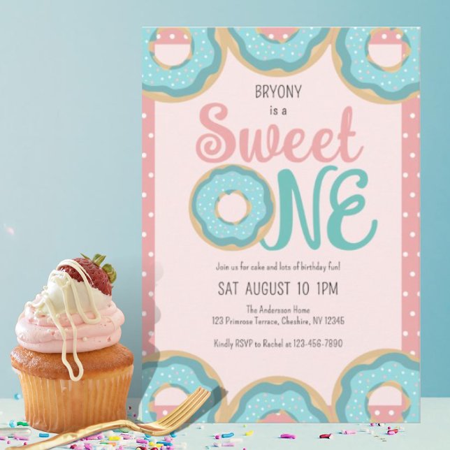 Invitación Donut Sweet One First Birthday Fiesta (Subido por el creador)