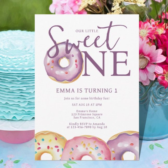 Invitación Donut Sweet One First Birthday Fiesta (Subido por el creador)