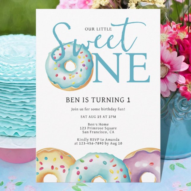 Invitación Donut Sweet One First Birthday Party Invitation (Subido por el creador)
