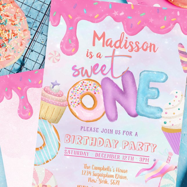 Invitación Donut Sweet One Invitation (Subido por el creador)