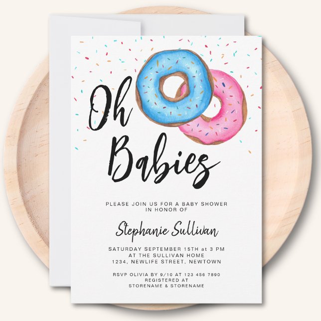 Invitación Donut Twins Baby Shower (Subido por el creador)