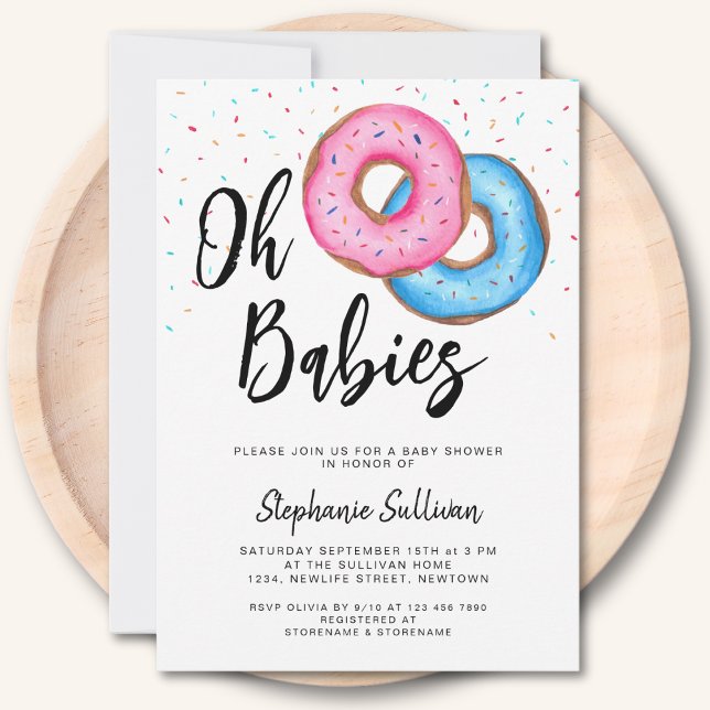 Invitación Donut Twins Baby Shower (Subido por el creador)
