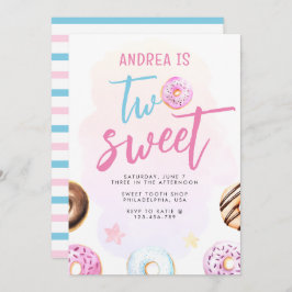 Invitación Donut Two Sweet 2º cumpleaños