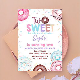 Invitación Donut Two Sweet Second Birthday Fiesta