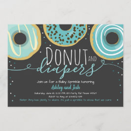 Invitación Donut y pañales rocian Baby Shower