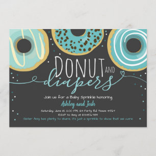 Invitación Donut y pañales rocian Baby Shower
