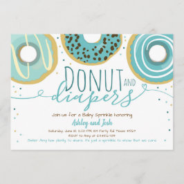 Invitación Donut y pañales rocian Baby Shower