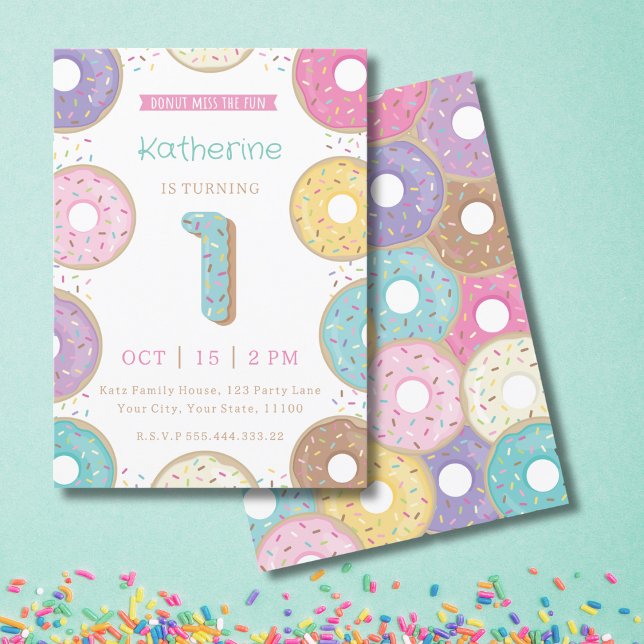 Invitación DONUTS 1º cumpleaños (Subido por el creador)