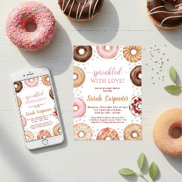 Invitación Donuts and Diapers Baby Shower Sprinkle Pastel