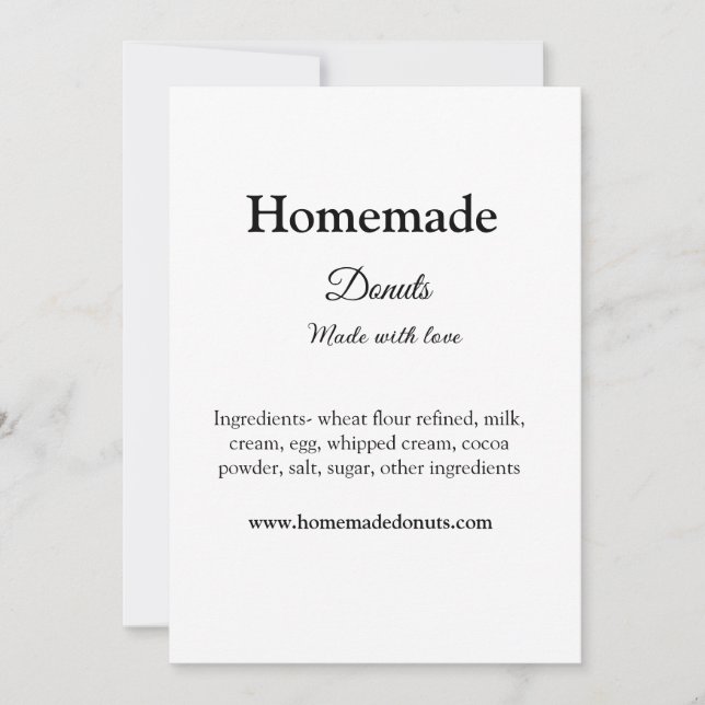 Invitación Donuts caseros hechos con amor agregar sitio web d (Anverso)