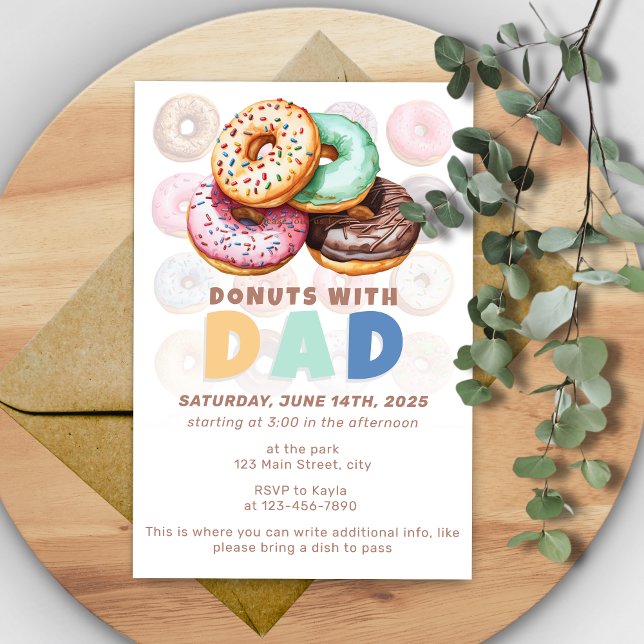 Invitación Donuts con la celebración del Día del Padre (Subido por el creador)