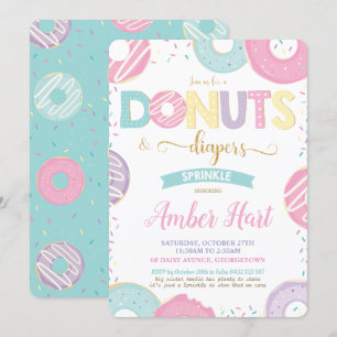 Invitación Donuts de moda y pañuelos Chica de oro Baby Shower