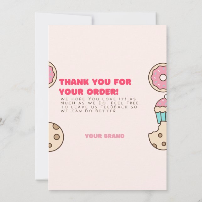 Invitación Donuts Gracias Cartas Pequeñas Empresas (Reverso)