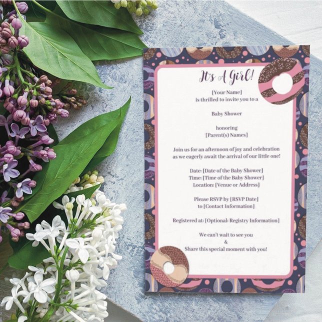 Invitación Donuts Purple Baby Girl Shower (Subido por el creador)