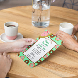 Invitación Donuts rotos Mint Green Retro Bebé Rasplante