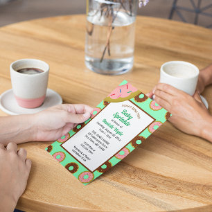 Invitación Donuts rotos Mint Green Retro Bebé Rasplante