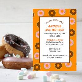 Invitación Donuts rotos Todas Las Ocasiones Naranja Fiesta Pe
