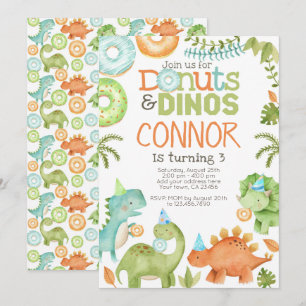 Invitación Donuts y Dinos