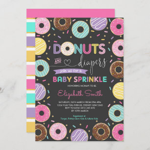 Invitación Donuts y pañales  Dulces, espolvorea