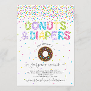 Invitación Donuts y pañales rompen Baby Shower