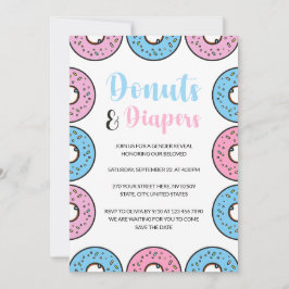 Invitación Donuts y pañales rompen la revelación de género te