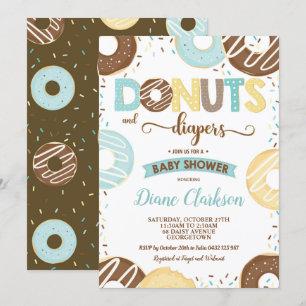 Invitación Donuts y pañuelos bebé bebe Baby Shower Doughnut