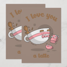 Invitación Doodle Art Latte Art Coffee Cute Cartoon Art